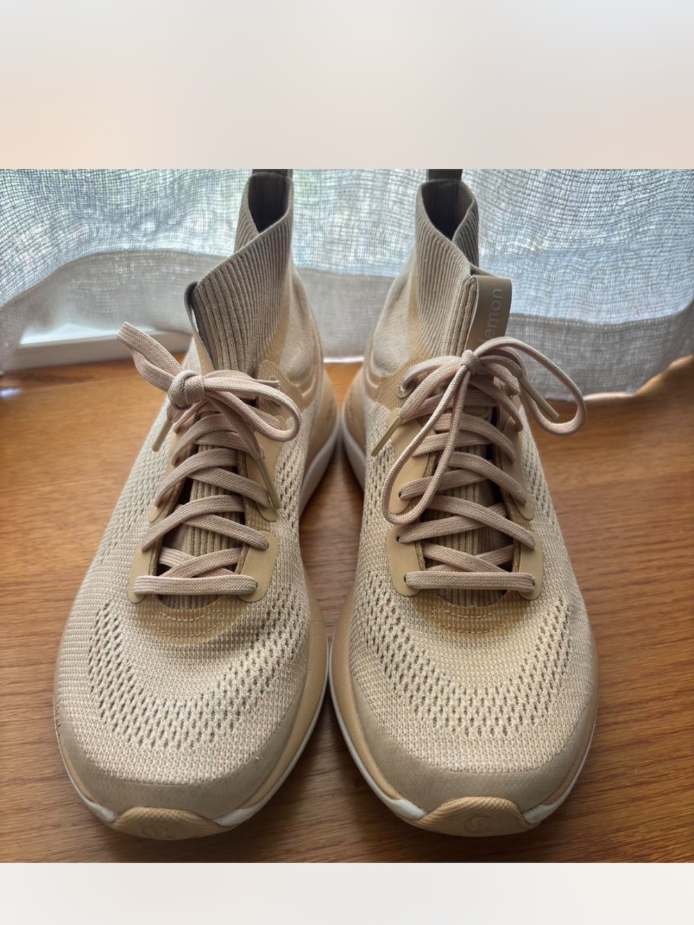 lululemon athletica Neutral Beige Knit Sock Sneakers